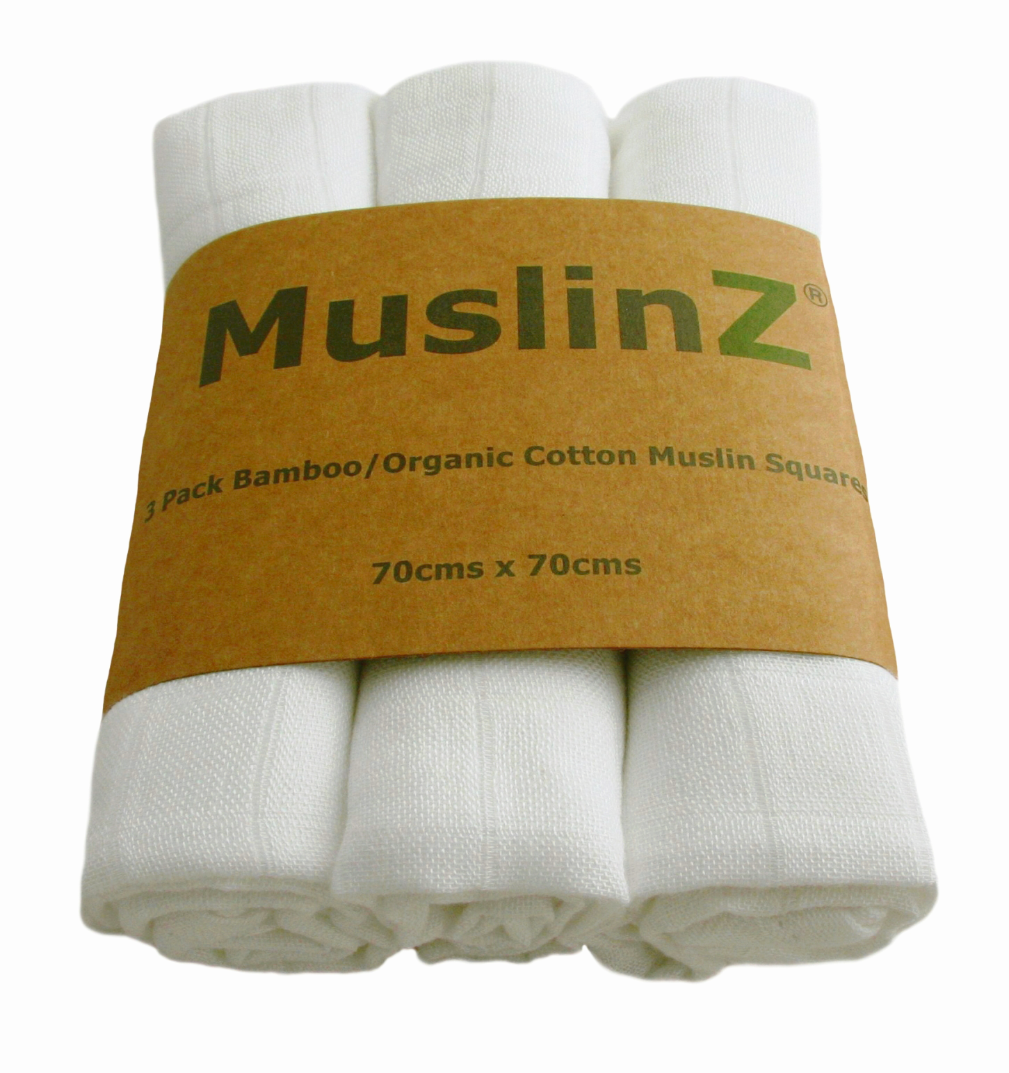 MuslinZ® bambus/orgaanilise puuvilla nelinurkmähkmed 3tk