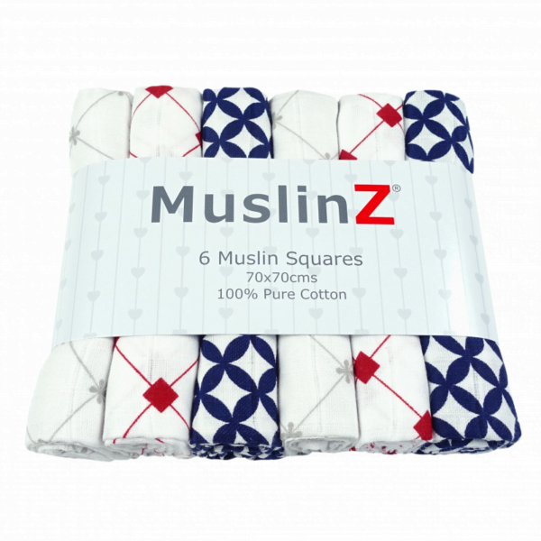 MuslinZ® puuvillased nelinurkmähkmed 6tk