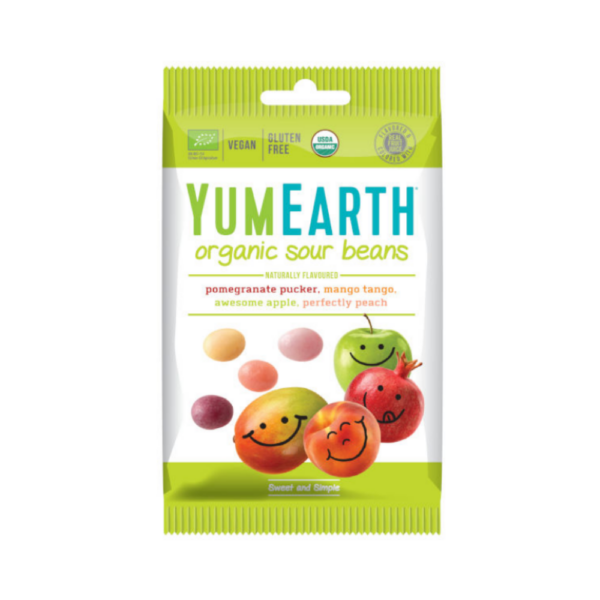 YUMEARTH mahedad Sour Beans kommid C-vitamiiniga, 50g