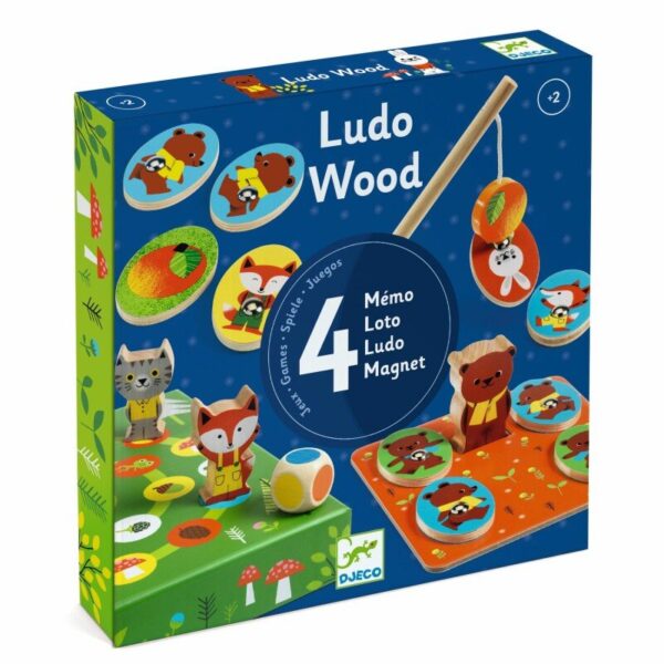 Lauamäng "LudoWood"- 4 Klassikalist Mängu Ühes Karbis