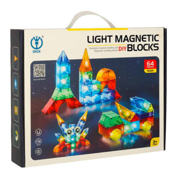 Helendavad 3D LED-magnetkuubikud DIGE, 64-osaline komplekt - Image 10