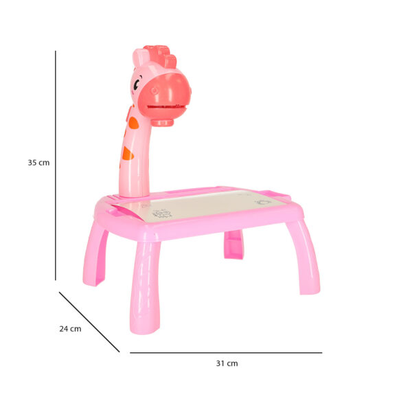 Laste Joonistusprojektor Kaelkirjak roosa + 12 Markerit ja 24 Pilti - Image 3